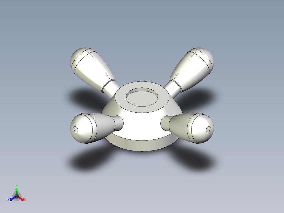 FOUR-ARM把手VBR.4-3D多系列多零件图纸模型主视图