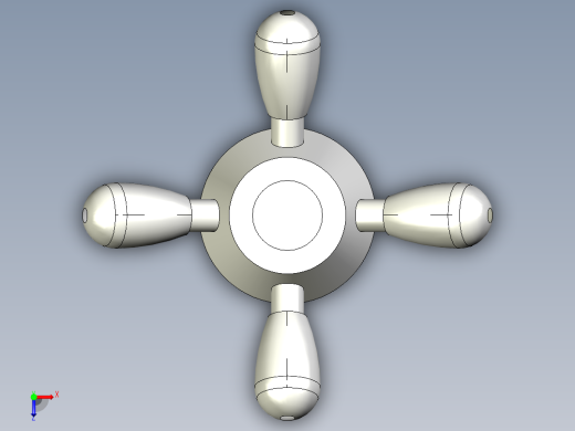FOUR-ARM把手VBR.4-3D多系列多零件图纸模型俯视缩略图