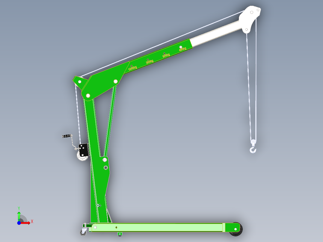 提升700kg的提升机式前视图