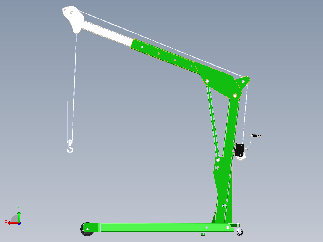 提升700kg的提升机式后视图