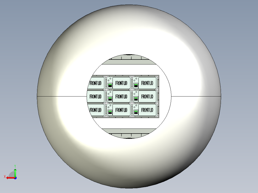 月球通道货物包装和储存后视图