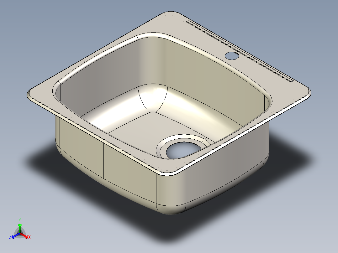 水槽、不锈钢水槽(99)正等轴测图