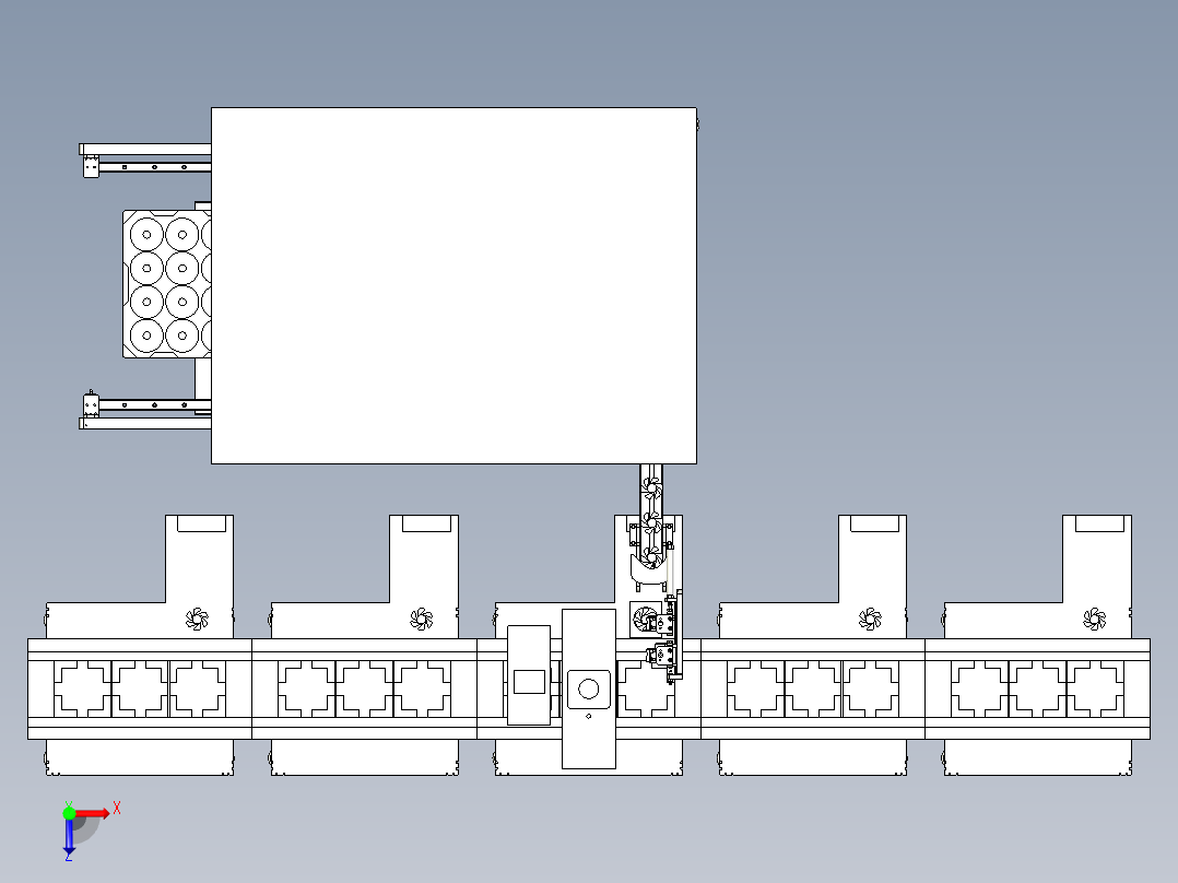 扇叶自动上料机俯视图