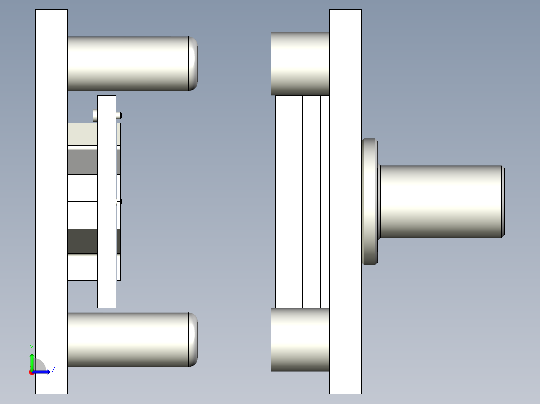 夹子冲孔 冲外形复合模左视图