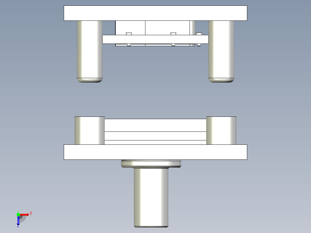 夹子冲孔 冲外形复合模俯视图