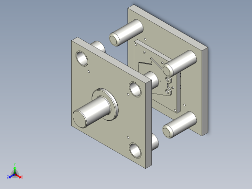 夹子冲孔 冲外形复合模正等轴测缩略图