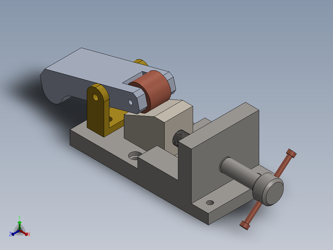 台钳 (2)正等轴测图