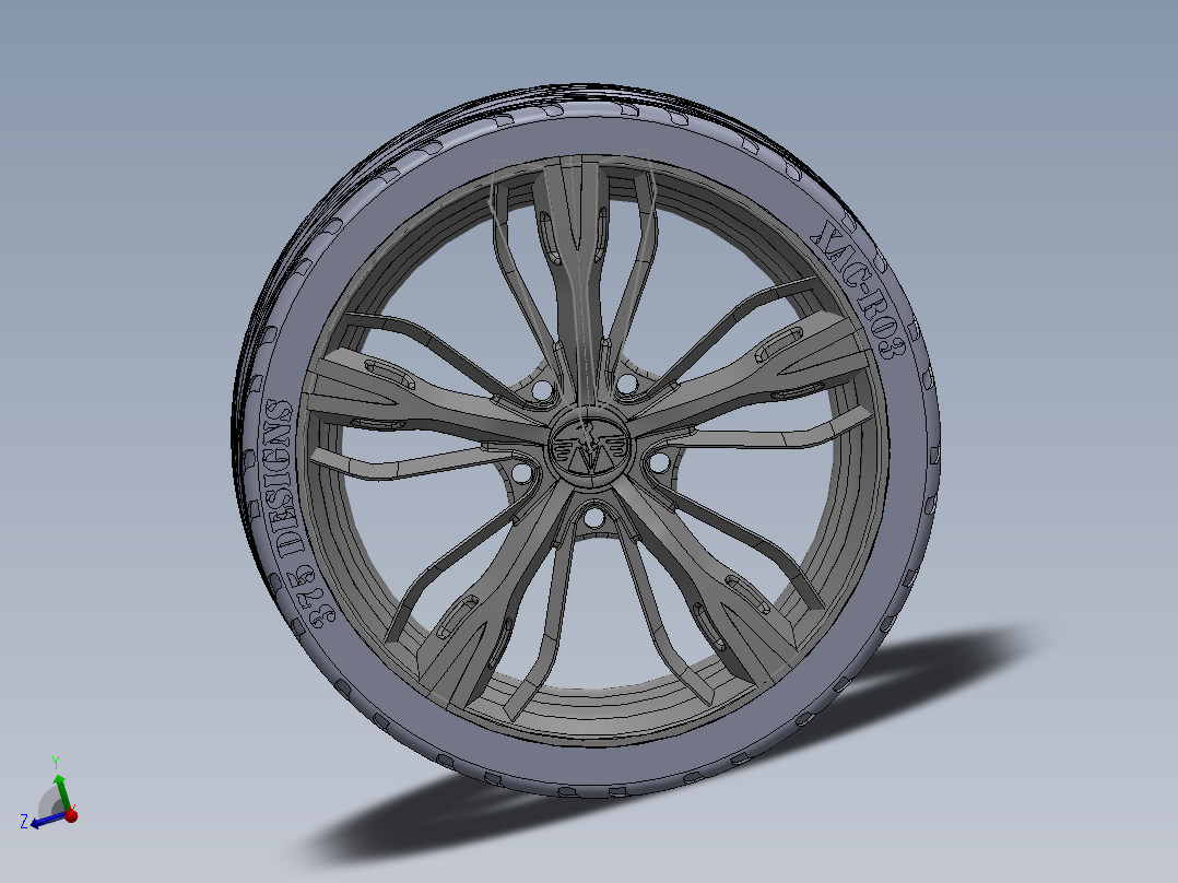 XAC轮胎 3D模型SolidWorks三维设计图
