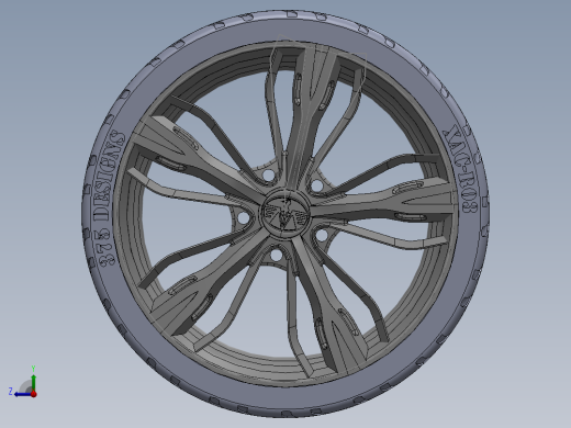 XAC轮胎 3D模型SolidWorks三维设计图右视缩略图
