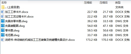 传动轴的机械加工工艺装备及铣键槽夹具设计含4张CAD图缩略图