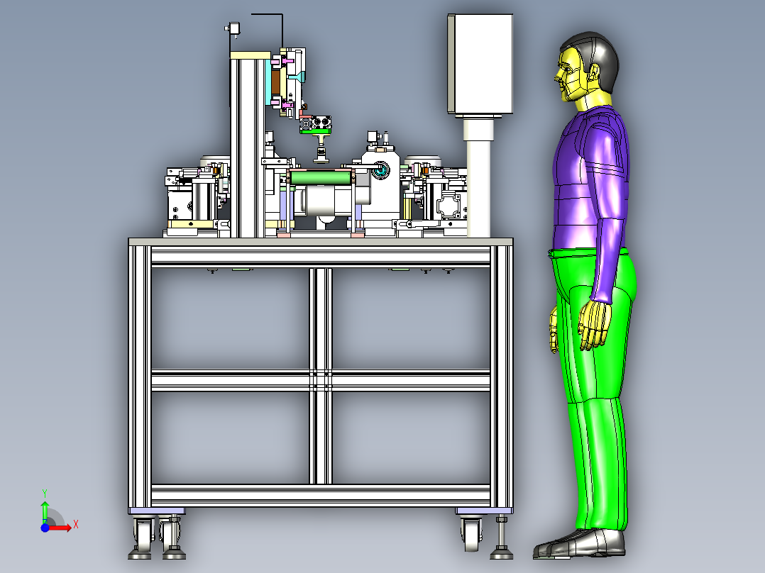 侧贴标机器前视图