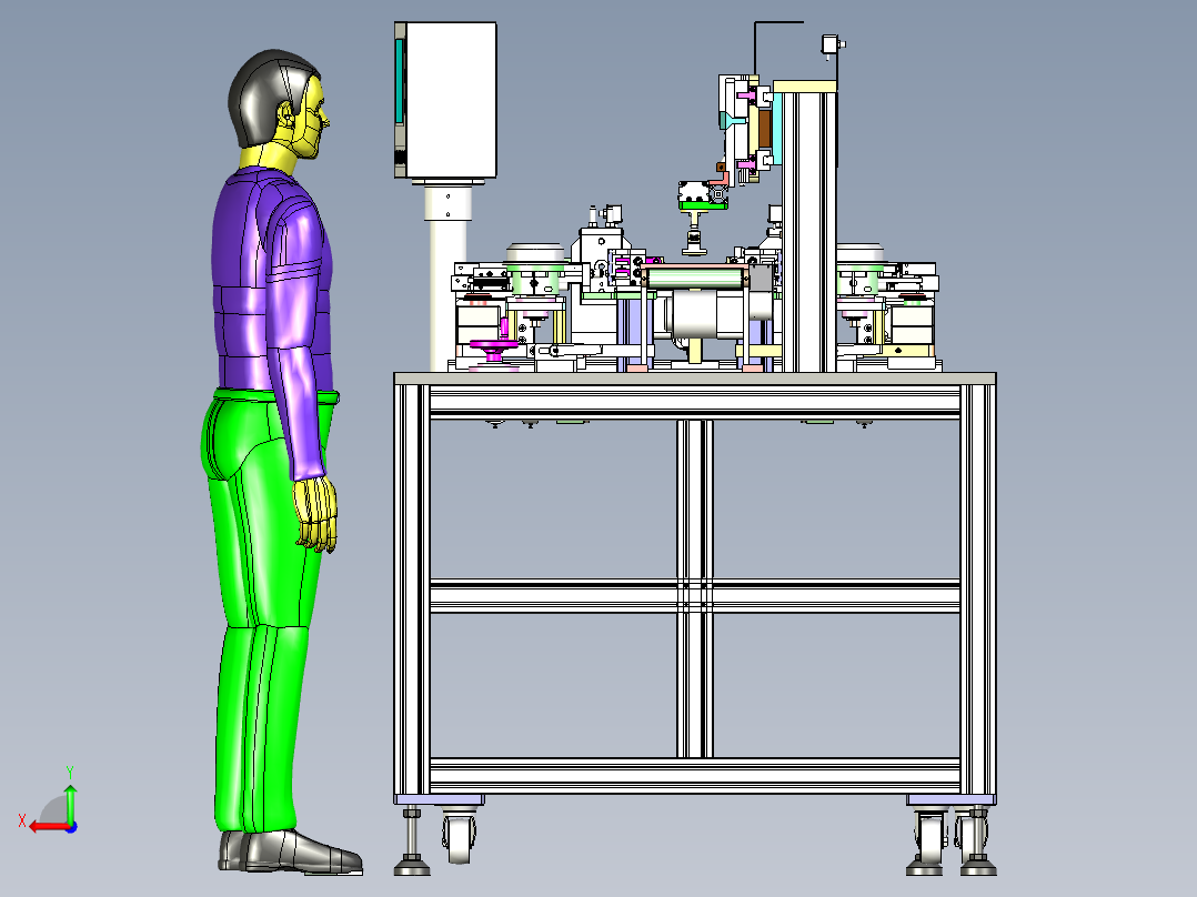 侧贴标机器后视图