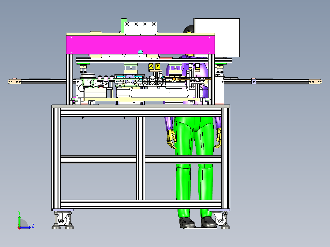 侧贴标机器左视图