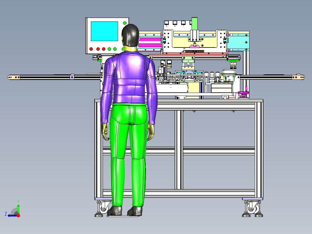 侧贴标机器右视图