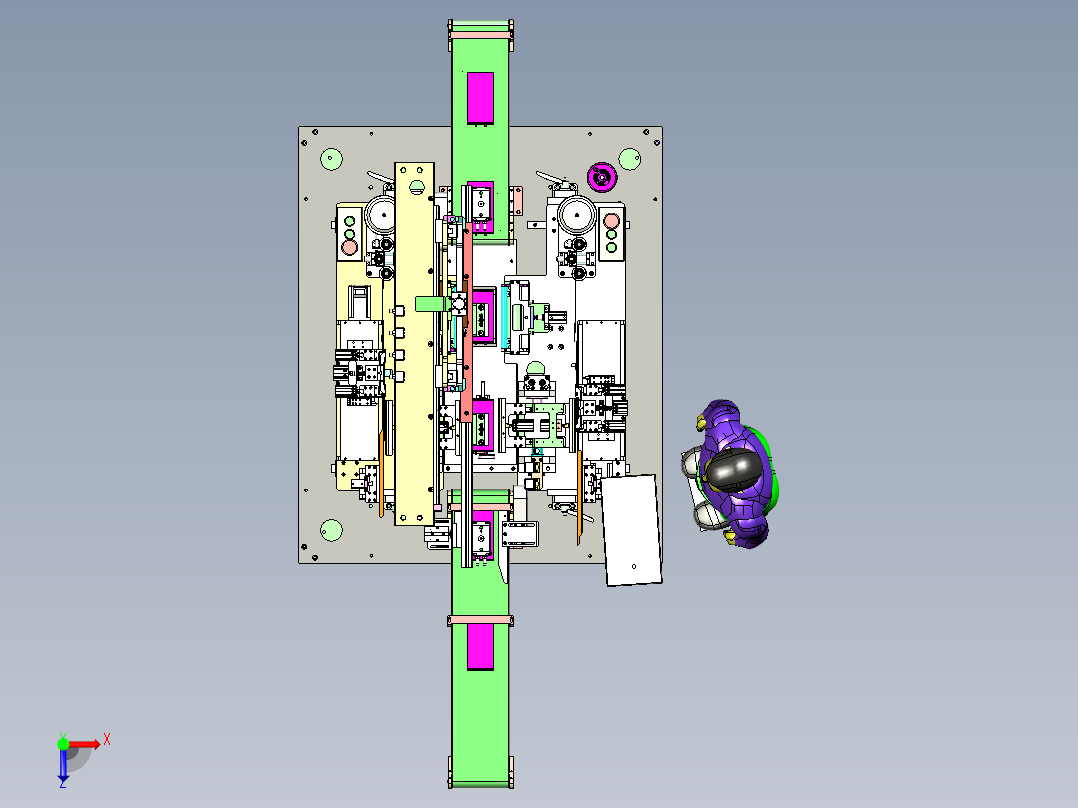 侧贴标机器俯视图