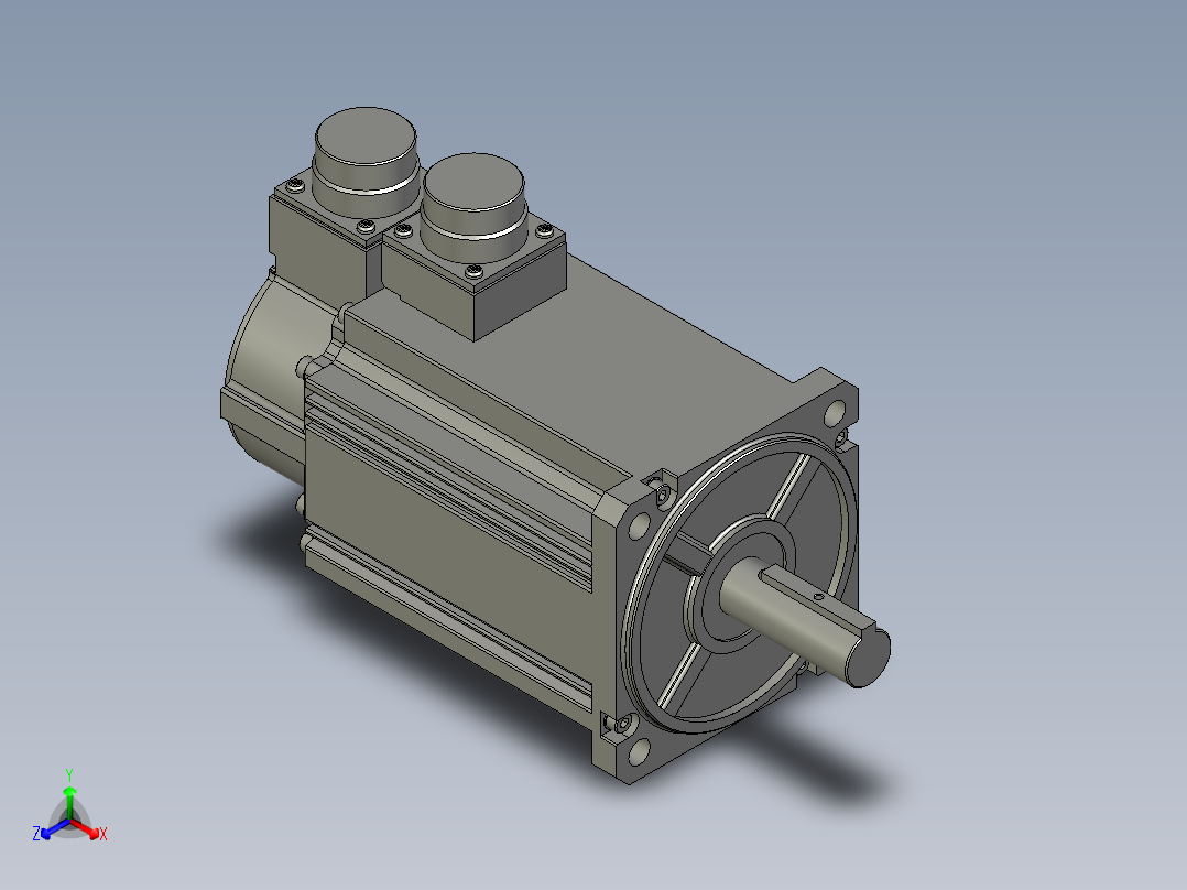MSMF202L1G62000w低惯量增量式无刹车正等轴测图