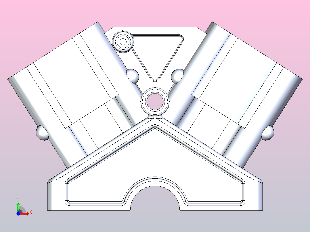 V12发动机缸体前视图