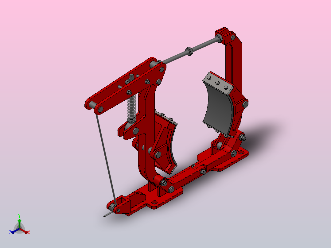 RWK系列脚踏式鼓式制动器_RWK250正等轴测图