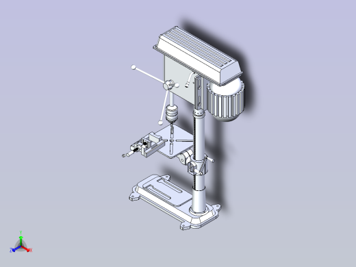 立式钻床设备模型3D