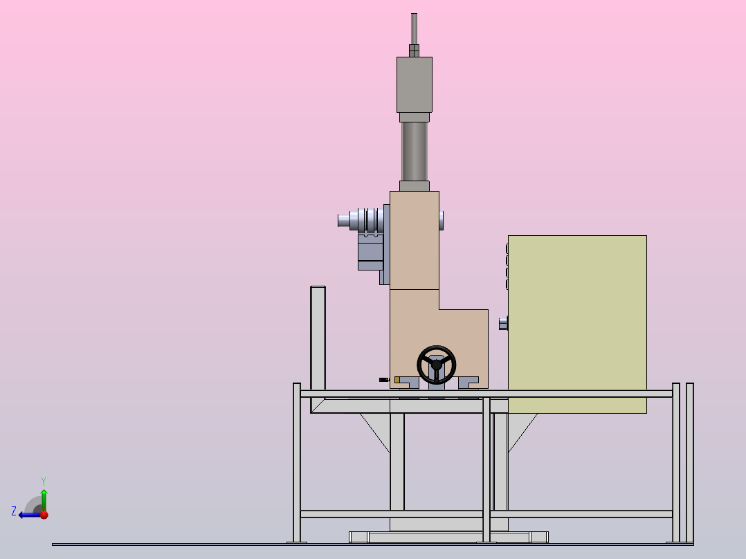 管材成型机bending-pipe-machine-consep-模型格式为 -sw右视图