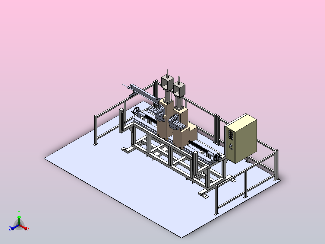 管材成型机bending-pipe-machine-consep-模型格式为 -sw正等轴测图