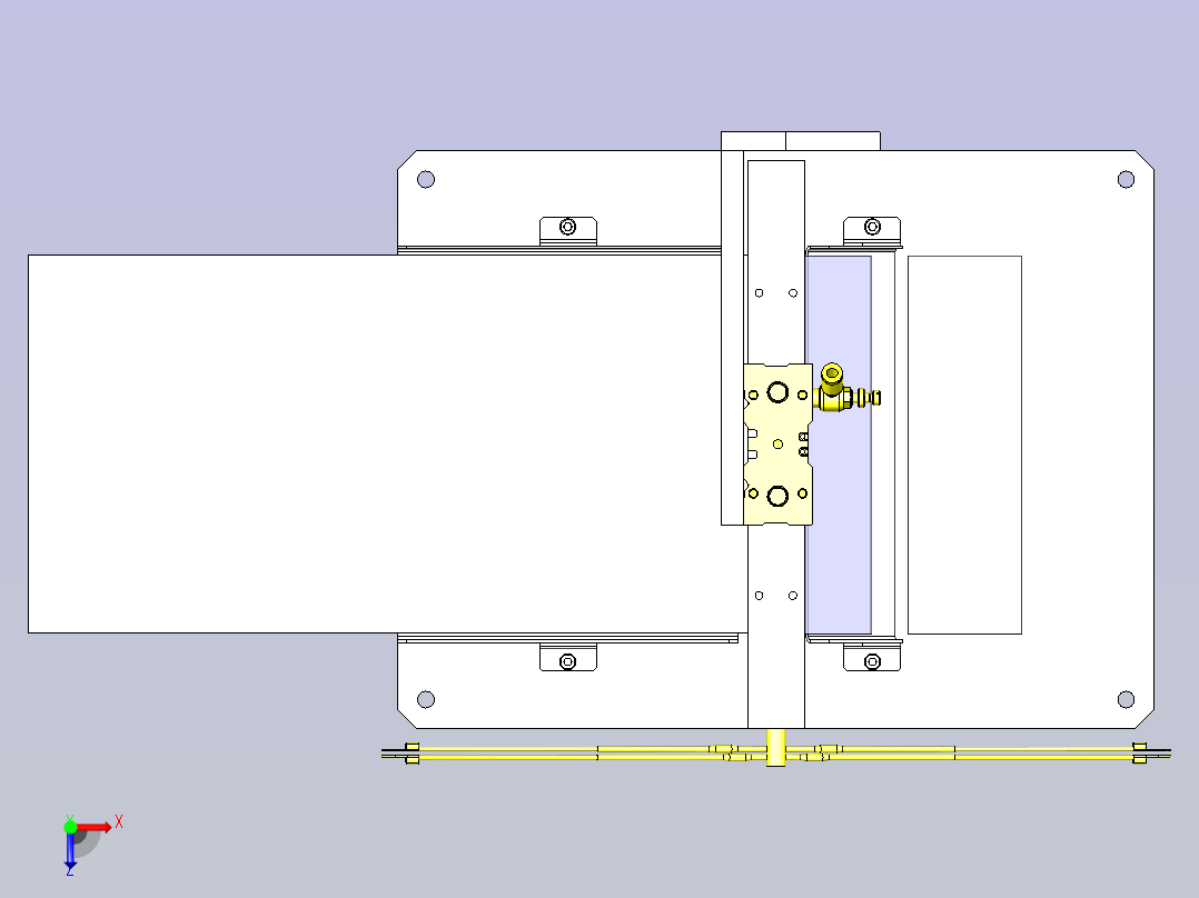 一款薄膜热切割机构3D数模俯视图