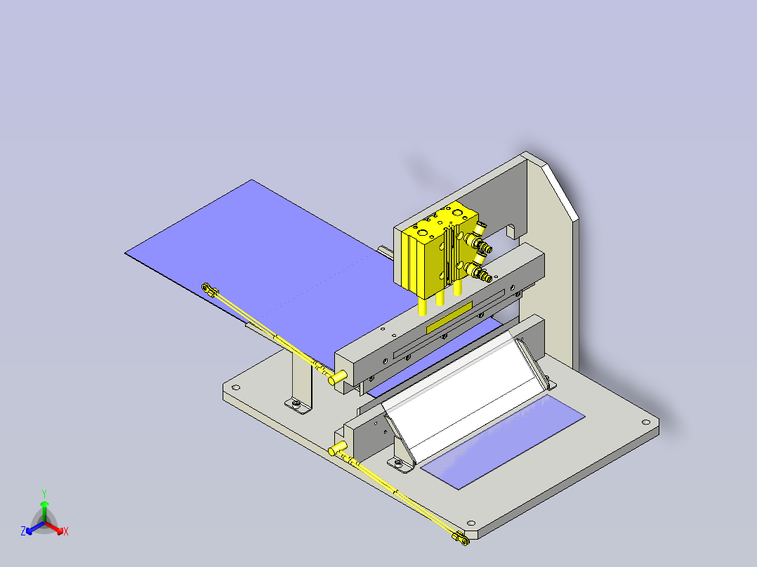 一款薄膜热切割机构3D数模正等轴测图