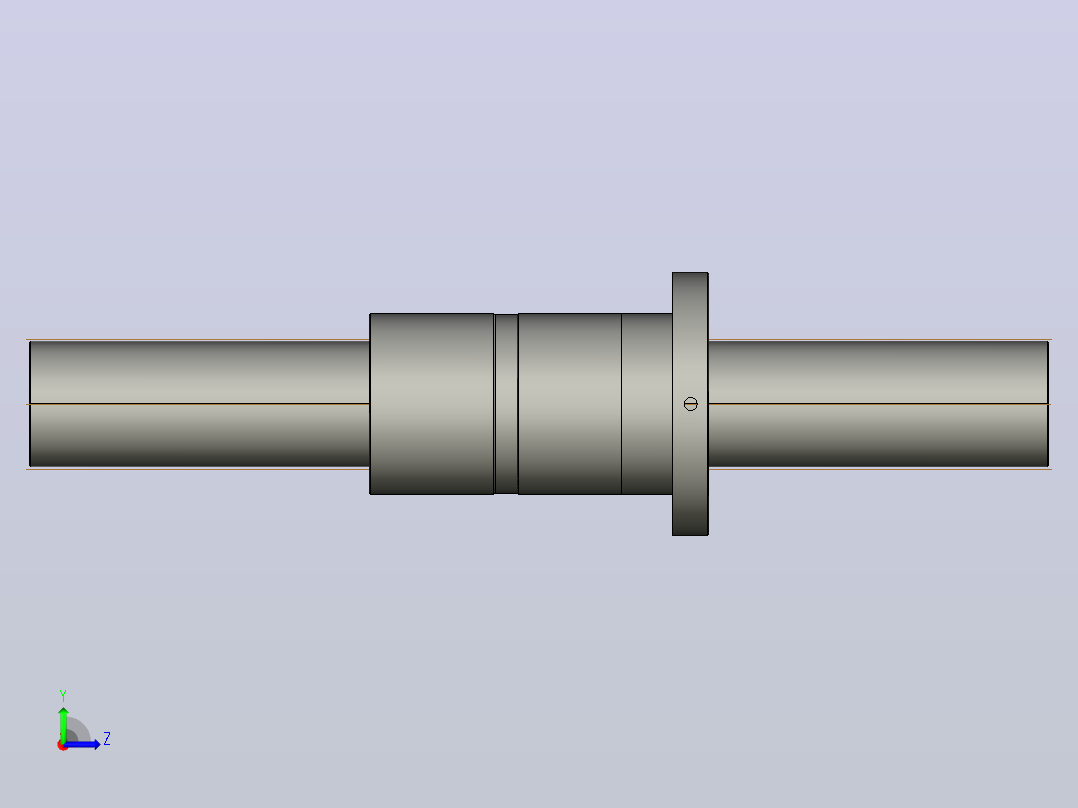 FFZD10016-4滚珠丝杆3D模型左视图