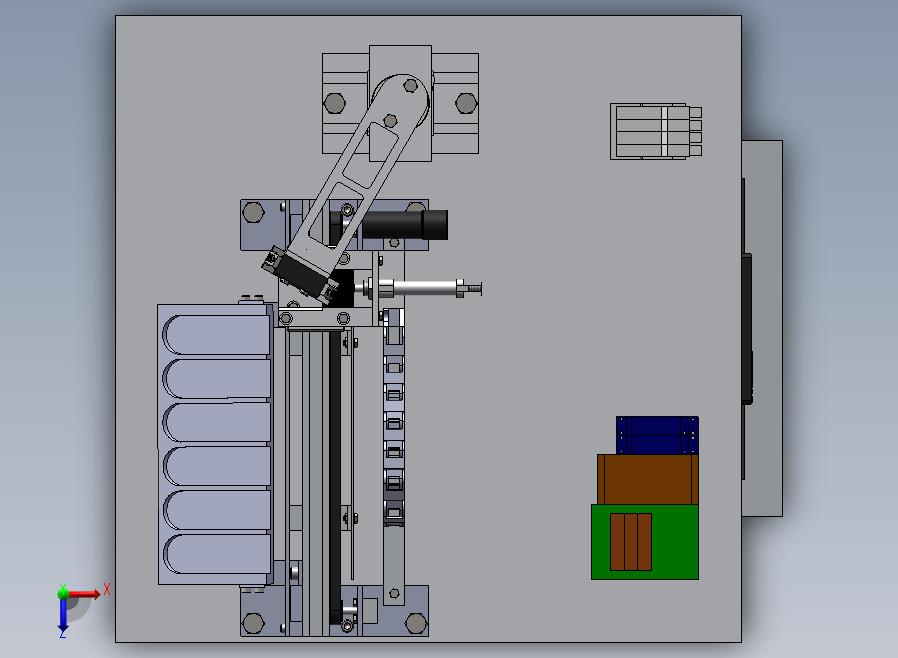 零件加工流水线零件分类俯视图