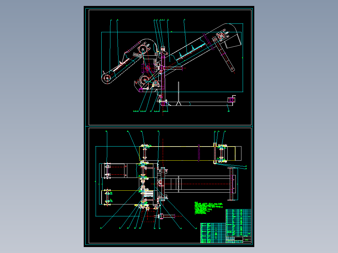 三行背负式联合玉米收获机果穗输送器总装图