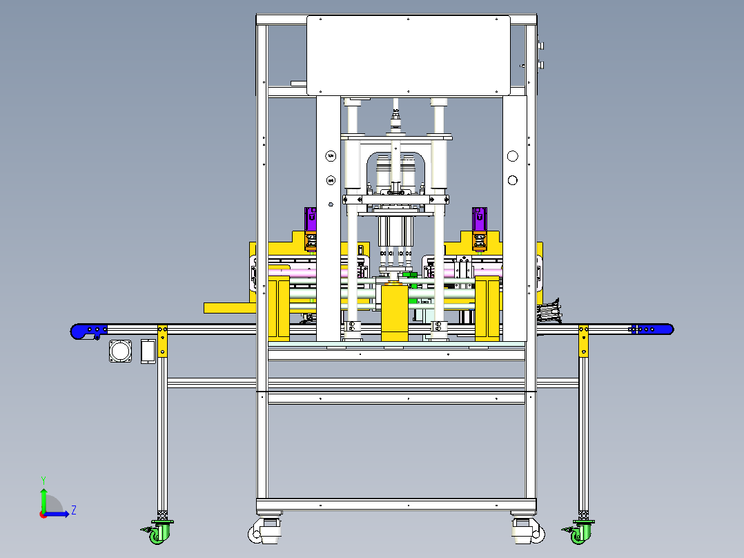 四头超声波焊接机3D图纸 G221 非标自动化机械3D图纸设计左视图