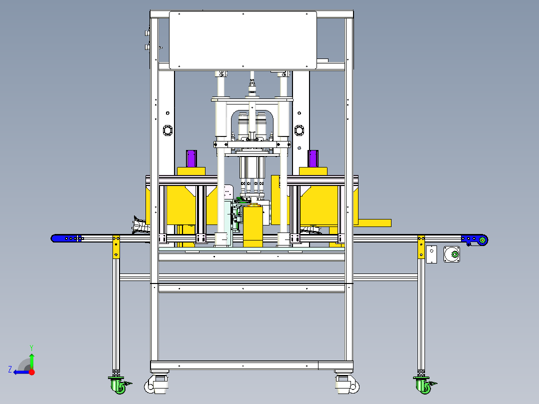 四头超声波焊接机3D图纸 G221 非标自动化机械3D图纸设计右视图