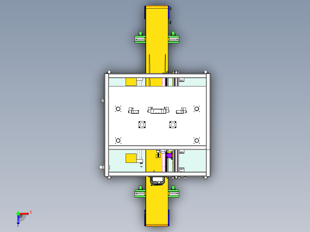 四头超声波焊接机3D图纸 G221 非标自动化机械3D图纸设计俯视图