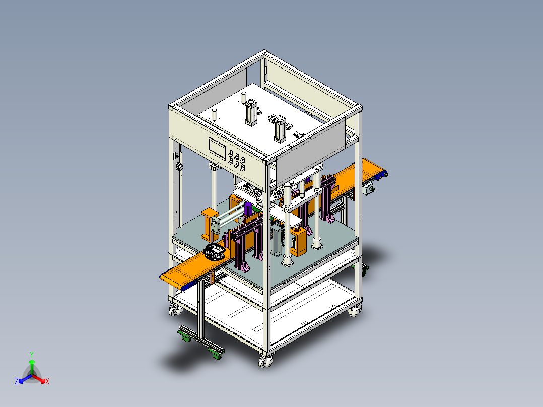 四头超声波焊接机3D图纸 G221 非标自动化机械3D图纸设计正等轴测图