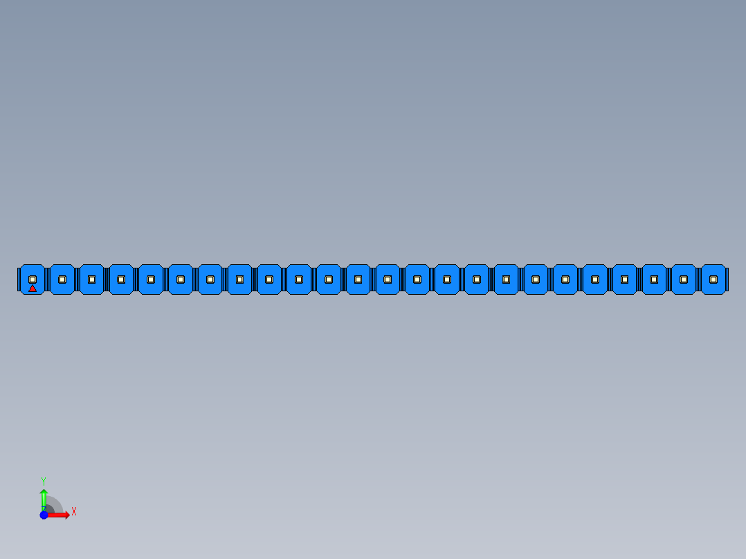 彩色公头100mil（2.54mm）系列-DS1021_blue_1x24p_100mil_Type5_rev1.0前视图