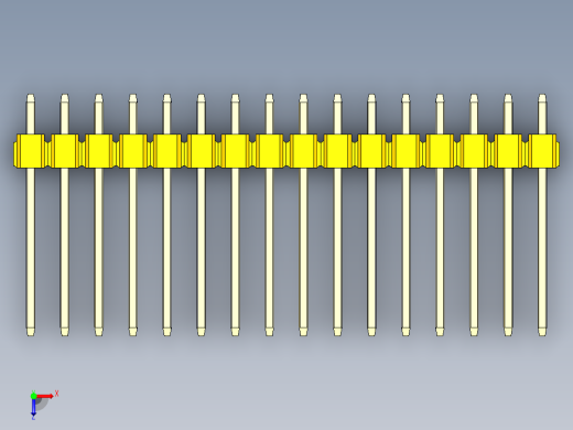 彩色公头100mil（2.54mm）系列-DS1021_yellow_1x16p_100mil_Type5_rev1.0俯视缩略图