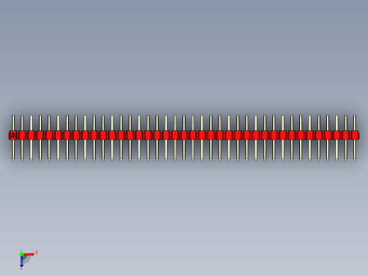 彩色公排针 100mil 2.54mm 系列-DS1022_red_2x39p_100mil_TypeD_rev1.0俯视缩略图
