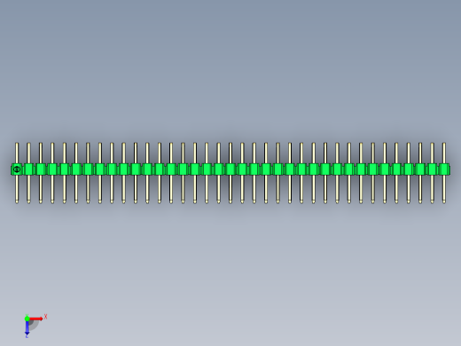 彩色公排针 100mil 2.54mm 系列-DS1022_green_2x37p_100mil_TypeD_rev1.0俯视缩略图