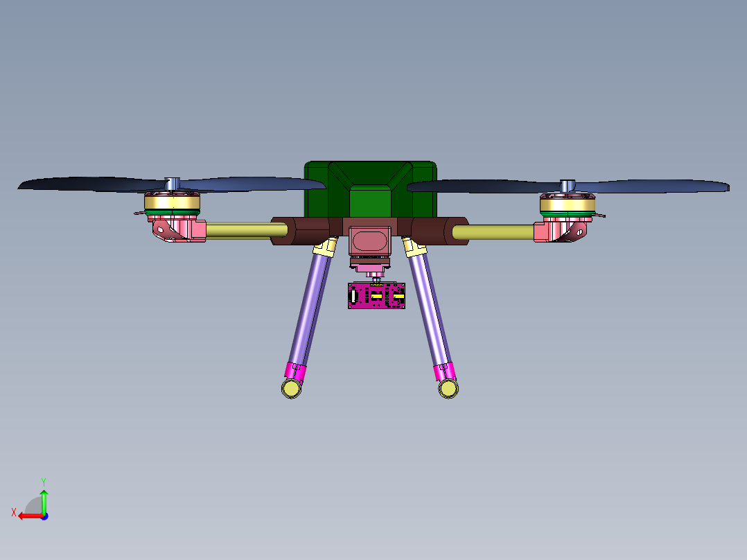超声波躲避障碍物无人机后视图