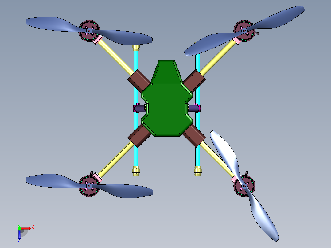 超声波躲避障碍物无人机俯视图