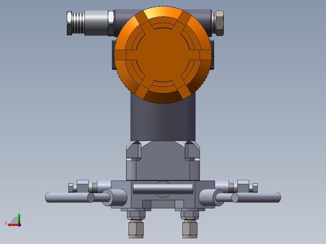 差压变传感器带平面阀体后视图