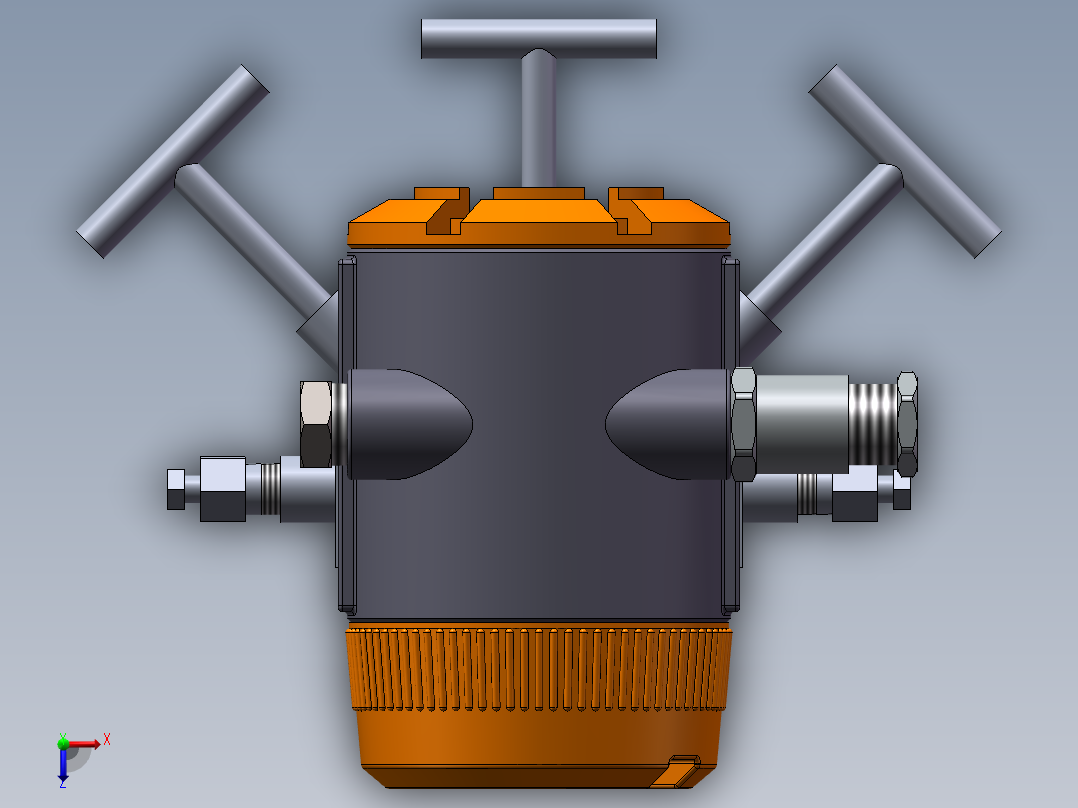 差压变传感器带平面阀体俯视图