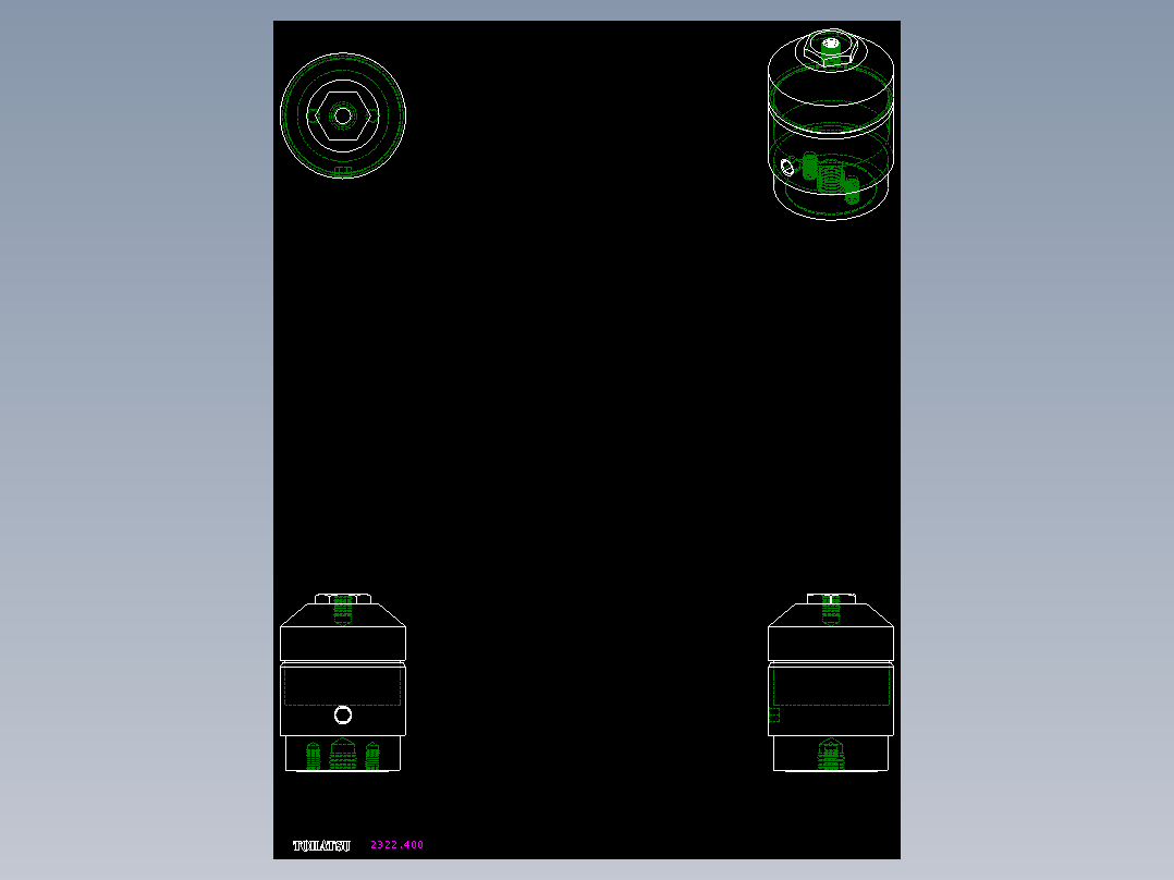 浮動支撐座2322(B)-2D多系列多零件图纸模型