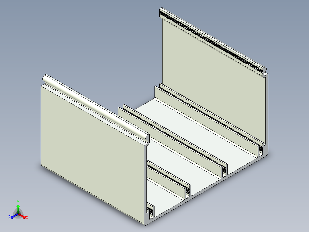 型材-KJN CABLE CONDUIT 80X120 KJN511035.STEP正等轴测图