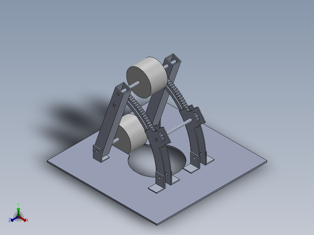 投掷机构正等轴测图