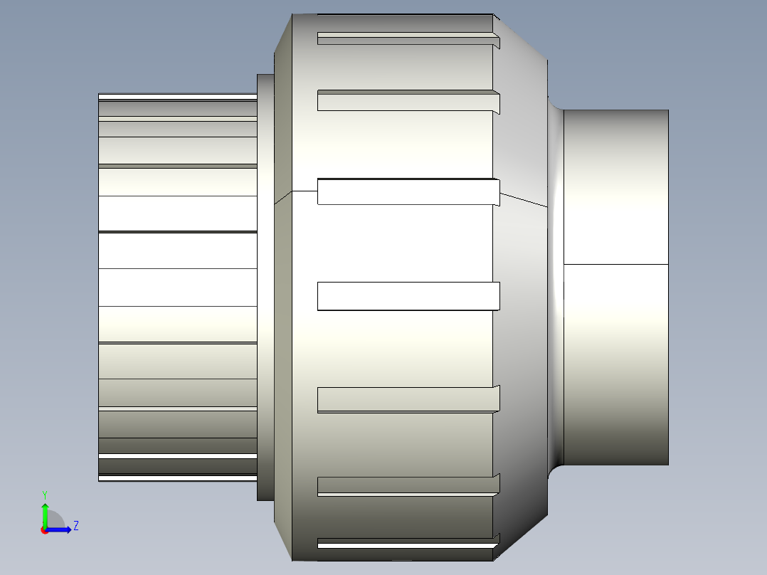5BIFC 用溶剂焊接插座D和BSP螺纹母端R O型圈橡胶联盟左视图