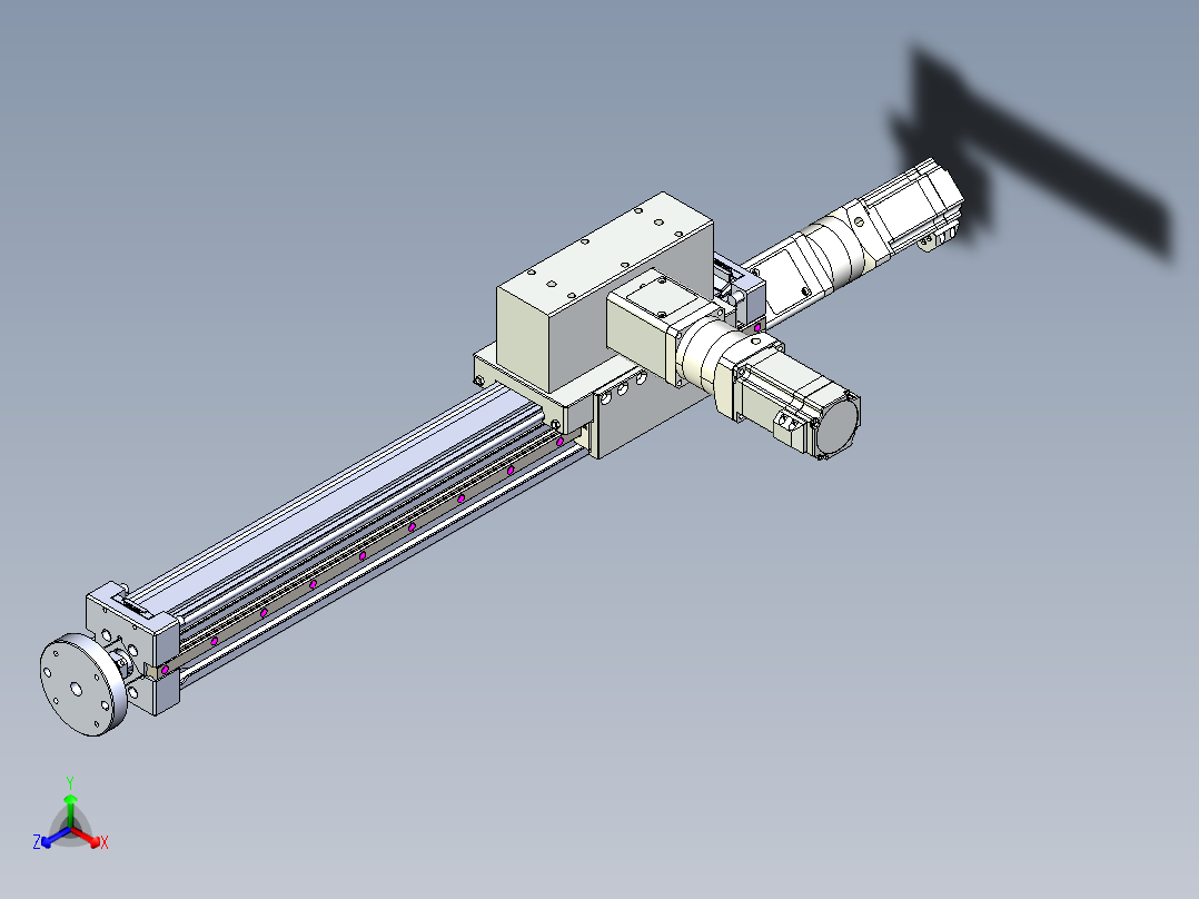 威洛博直线电机模组EB6ZR-L140-S420-RZ575K-Z575K-MS3主视图
