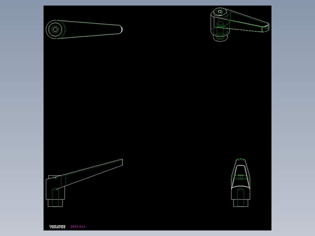 調整式把手(鋅合金)2439-2D多系列多零件图纸模型