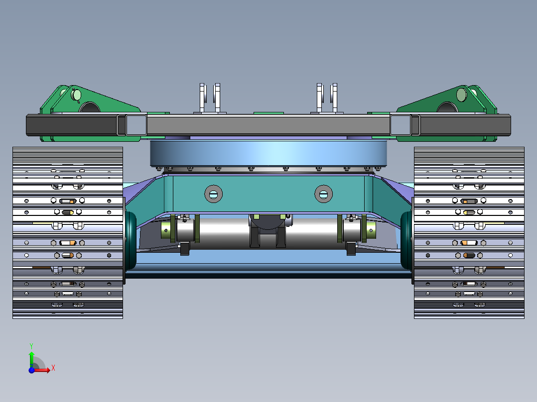 8吨钢制履带底盘前视图