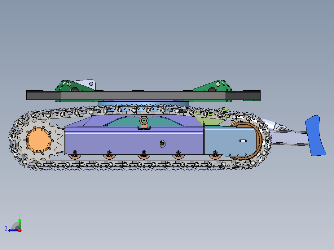8吨钢制履带底盘右视图